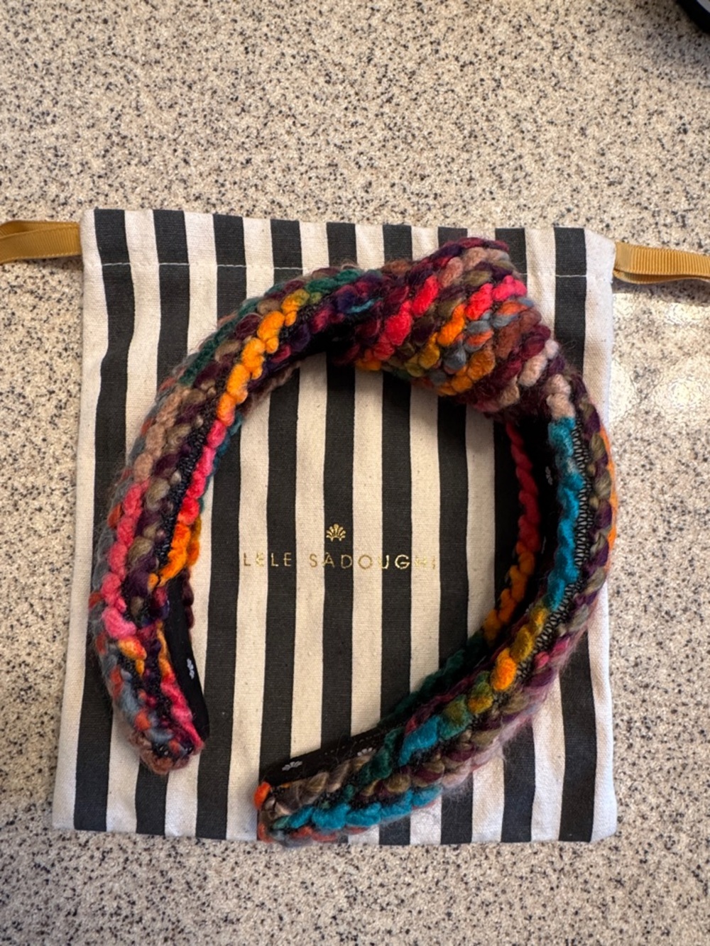 Lele Sadoughi Desert Rainbow Mixed Yarn Knotted Headband